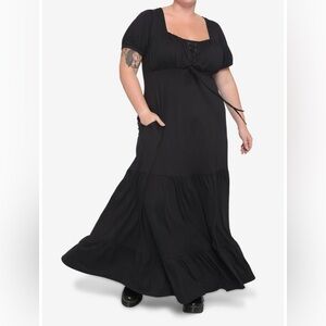 Ghouls & Gals🧟🗣️ Witchy Black Empire Maxi Dress Plus Size  Size 3x Lable 4x op